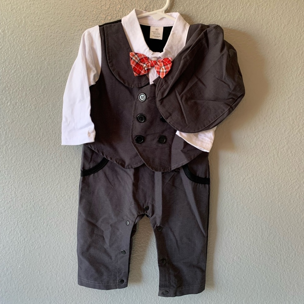 0-3 Months Baby Boy One Piece Suit with Hat